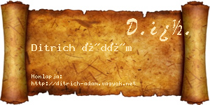 Ditrich Ádám névjegykártya